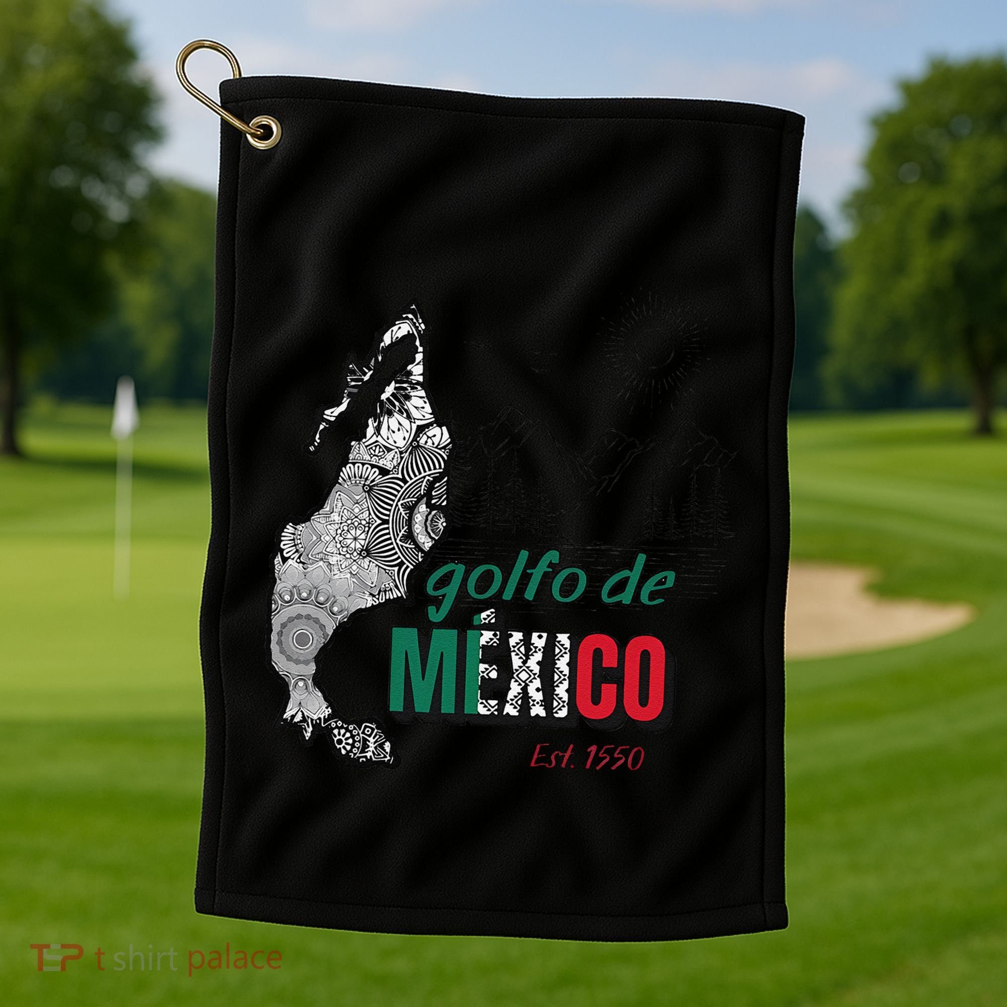 El Golfo De MéXico Gulf Of Mexico Est 1550 Historic Map Golf Towel