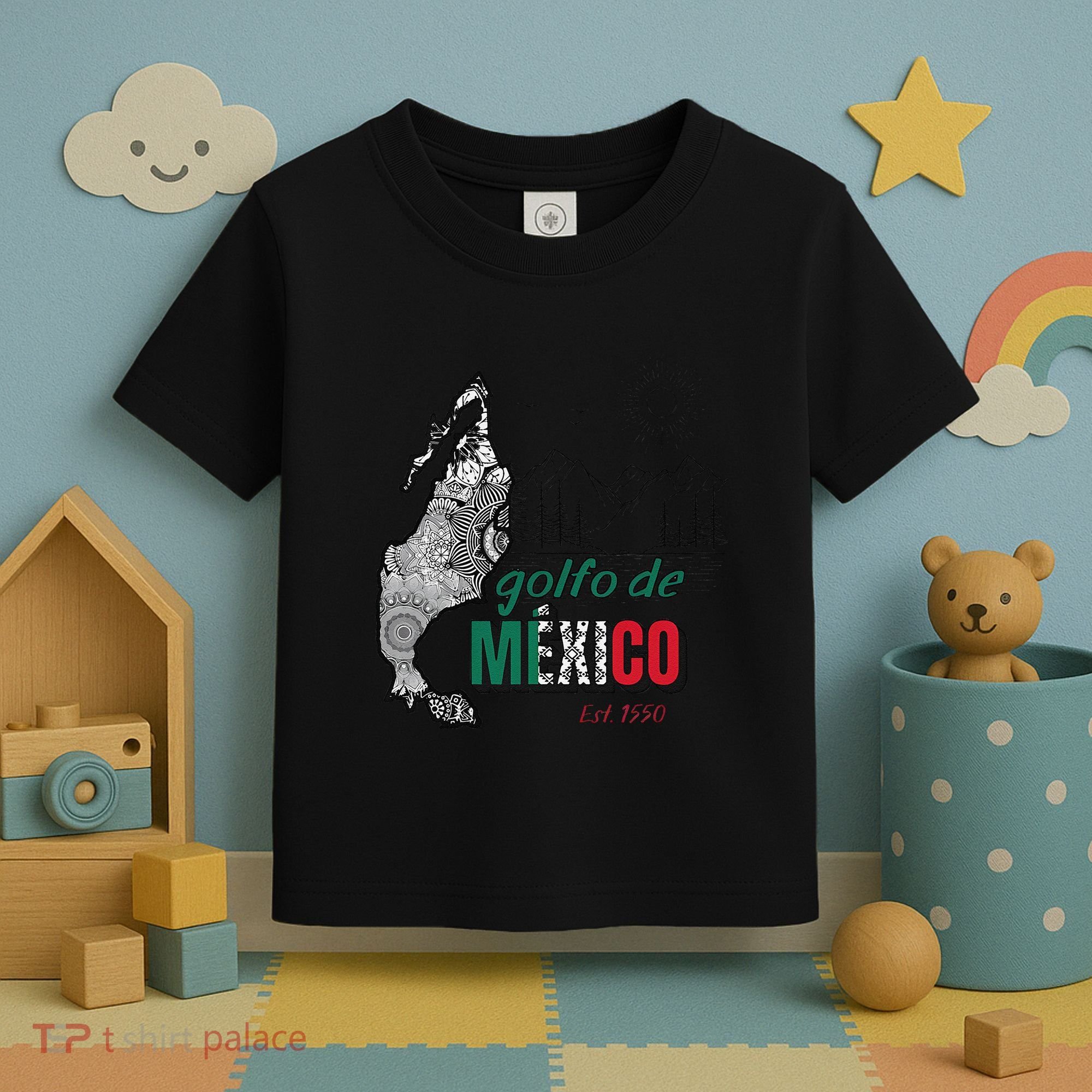 El Golfo De MéXico Gulf Of Mexico Est 1550 Historic Map Toddler T-Shirt