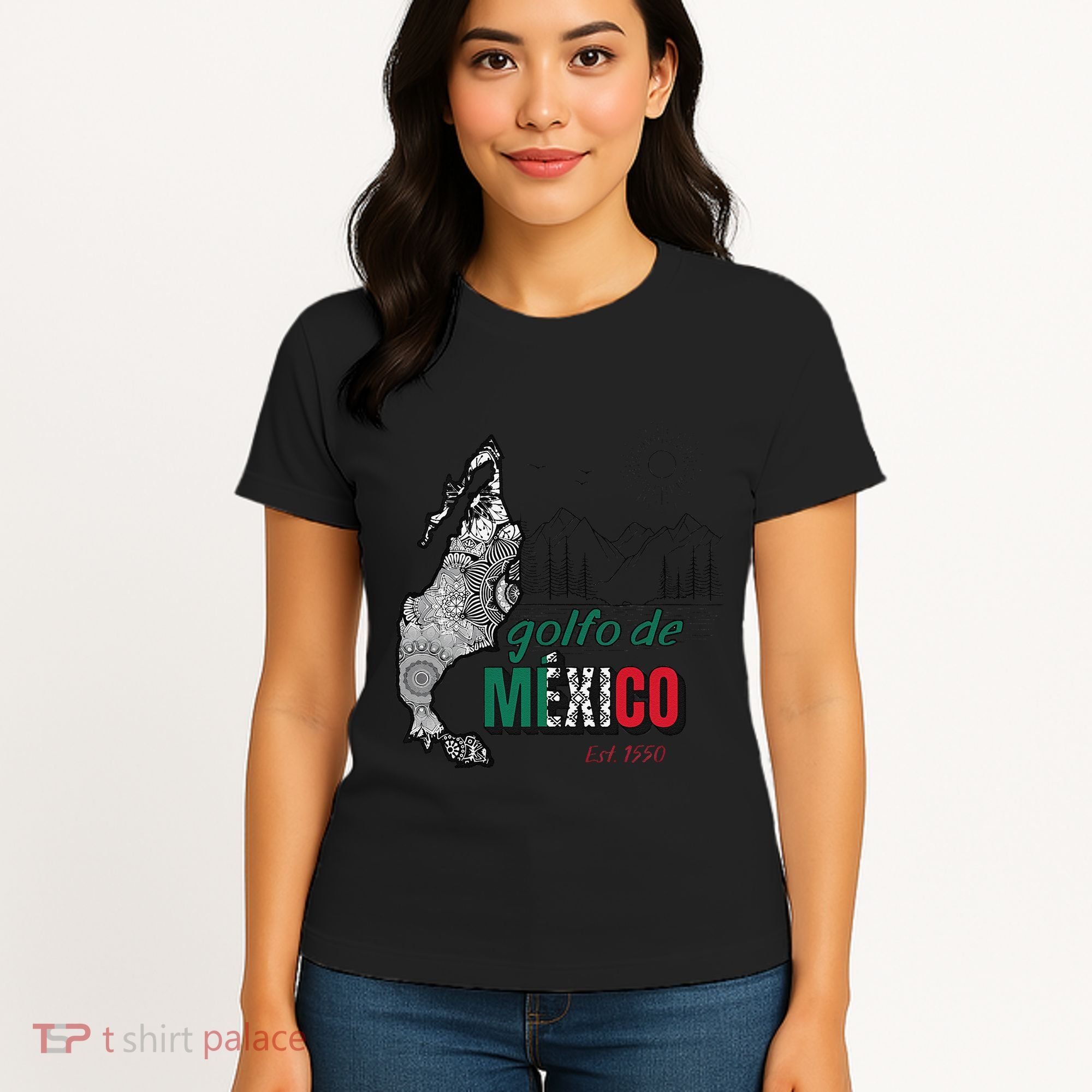 El Golfo De MéXico Gulf Of Mexico Est 1550 Historic Map Women's T-Shirt