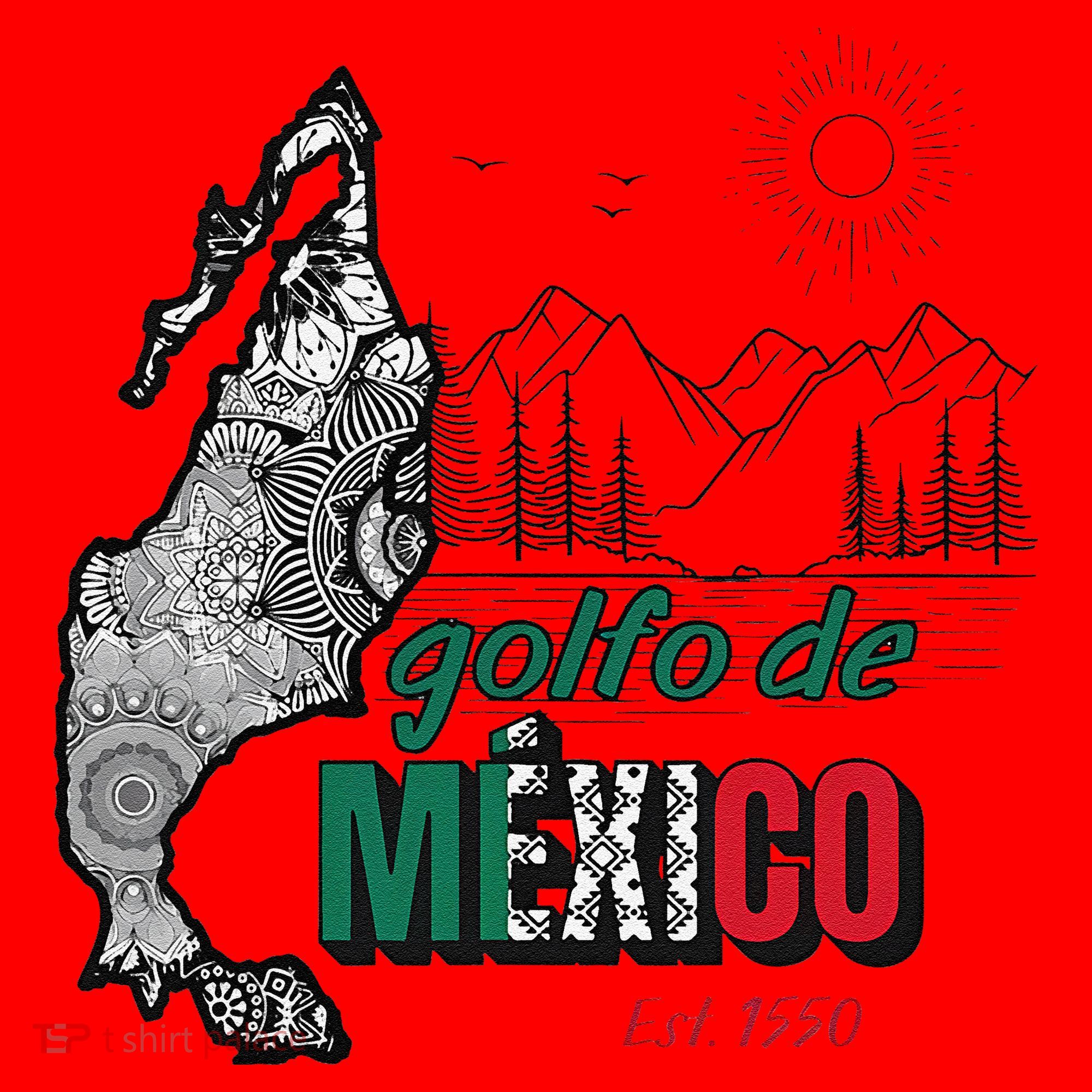 El Golfo De MéXico Gulf Of Mexico Est 1550 Historic Map Santa Hat