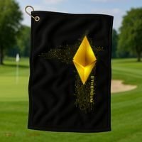 Ethereum GOLD ETH Cryptocurrency Bitcoin Golf Towel thumb 1