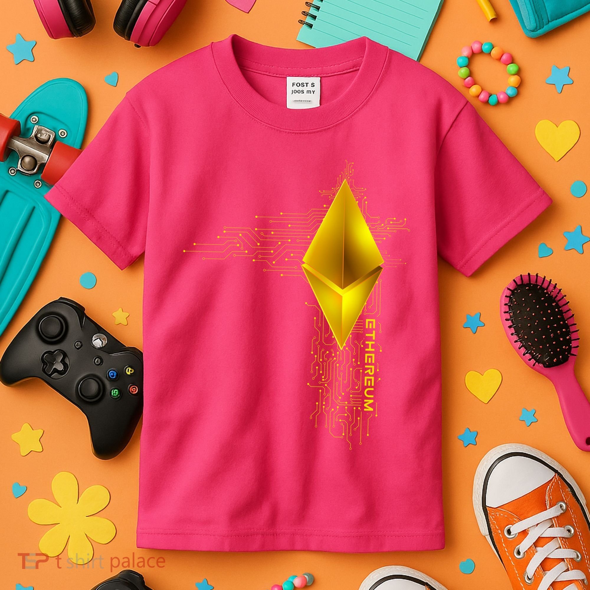 Ethereum GOLD ETH Cryptocurrency Bitcoin Kids T-Shirt