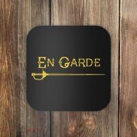 En Garde Fencing Fencer Swordsman Rapier Sabre Mask Sword Coaster thumb 0