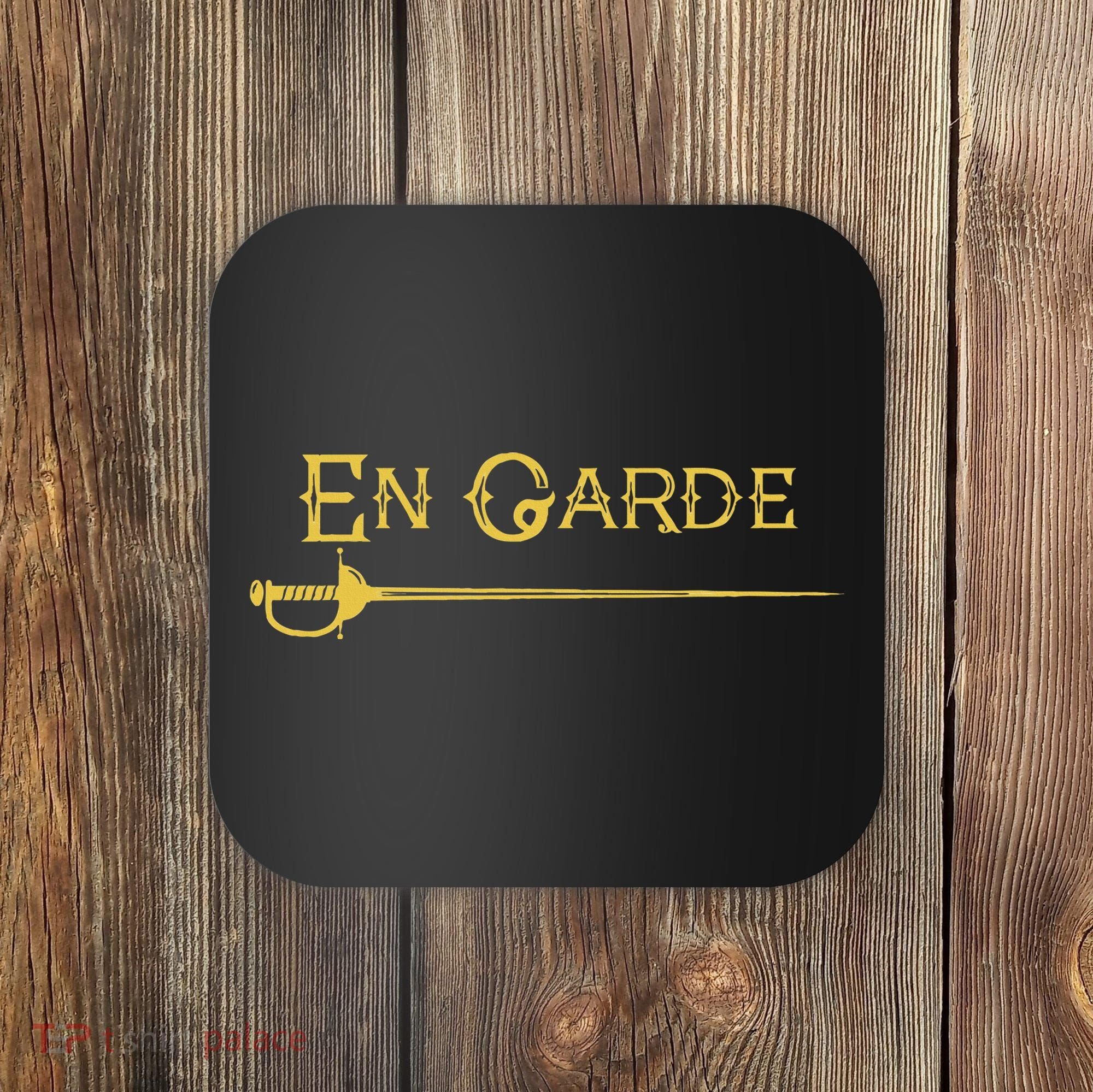En Garde Fencing Fencer Swordsman Rapier Sabre Mask Sword Coaster