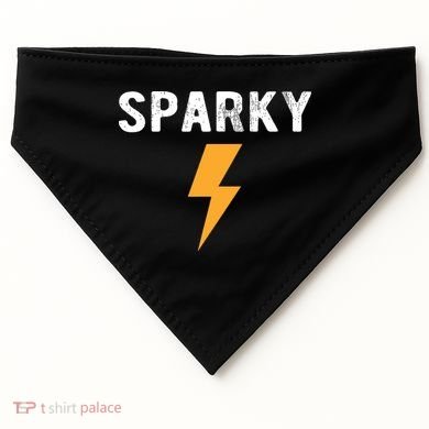 Electrician Gift Funny Sparky Nickname Lightning Bolt USA-Made Doggie Bandana