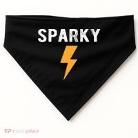 Electrician Gift Funny Sparky Nickname Lightning Bolt USA-Made Doggie Bandana thumb 0