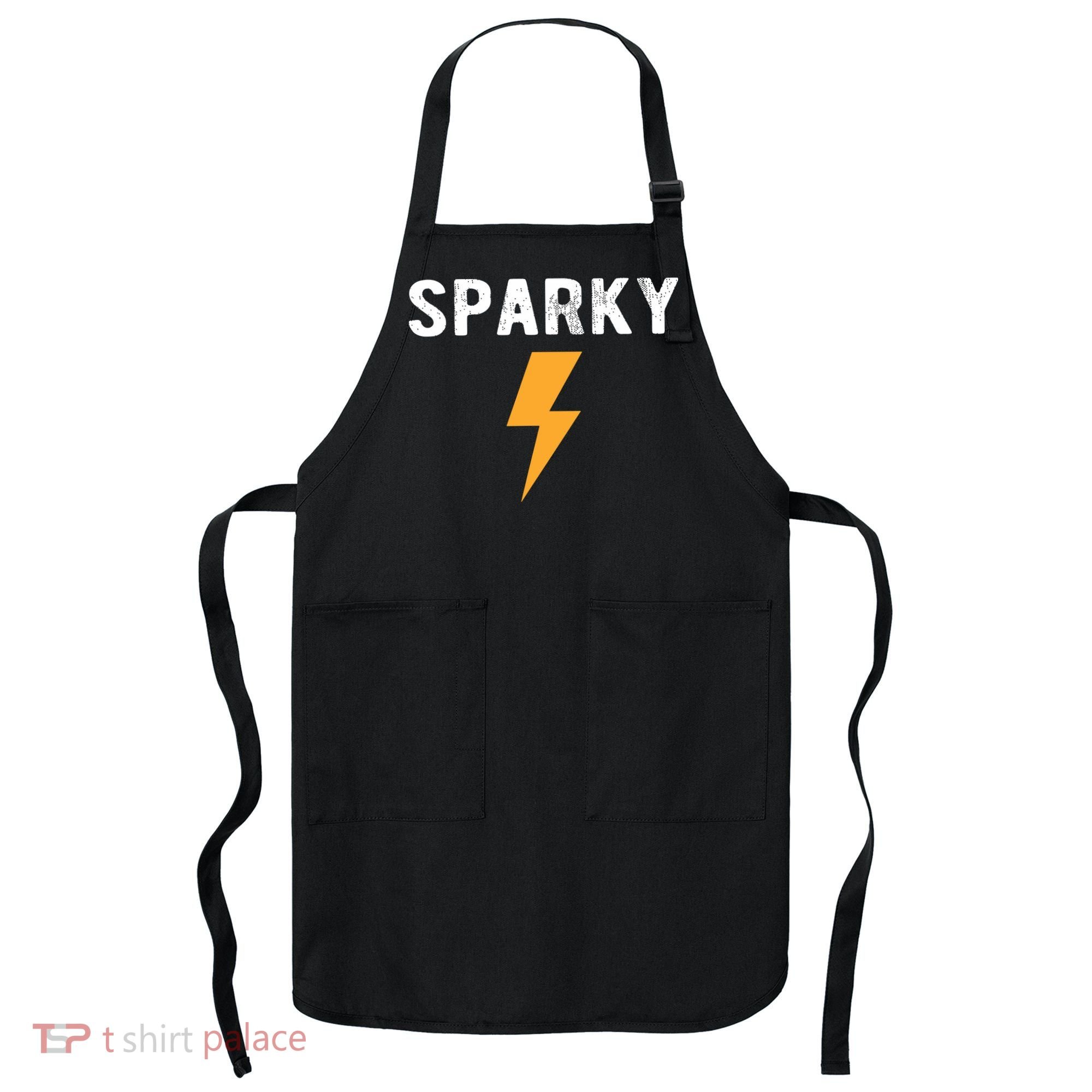 Electrician Gift Funny Sparky Nickname Lightning Bolt Apron