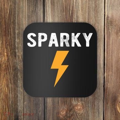 Electrician Gift Funny Sparky Nickname Lightning Bolt Coaster