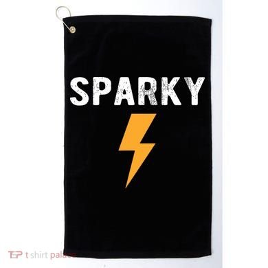 Electrician Gift Funny Sparky Nickname Lightning Bolt Golf Towel