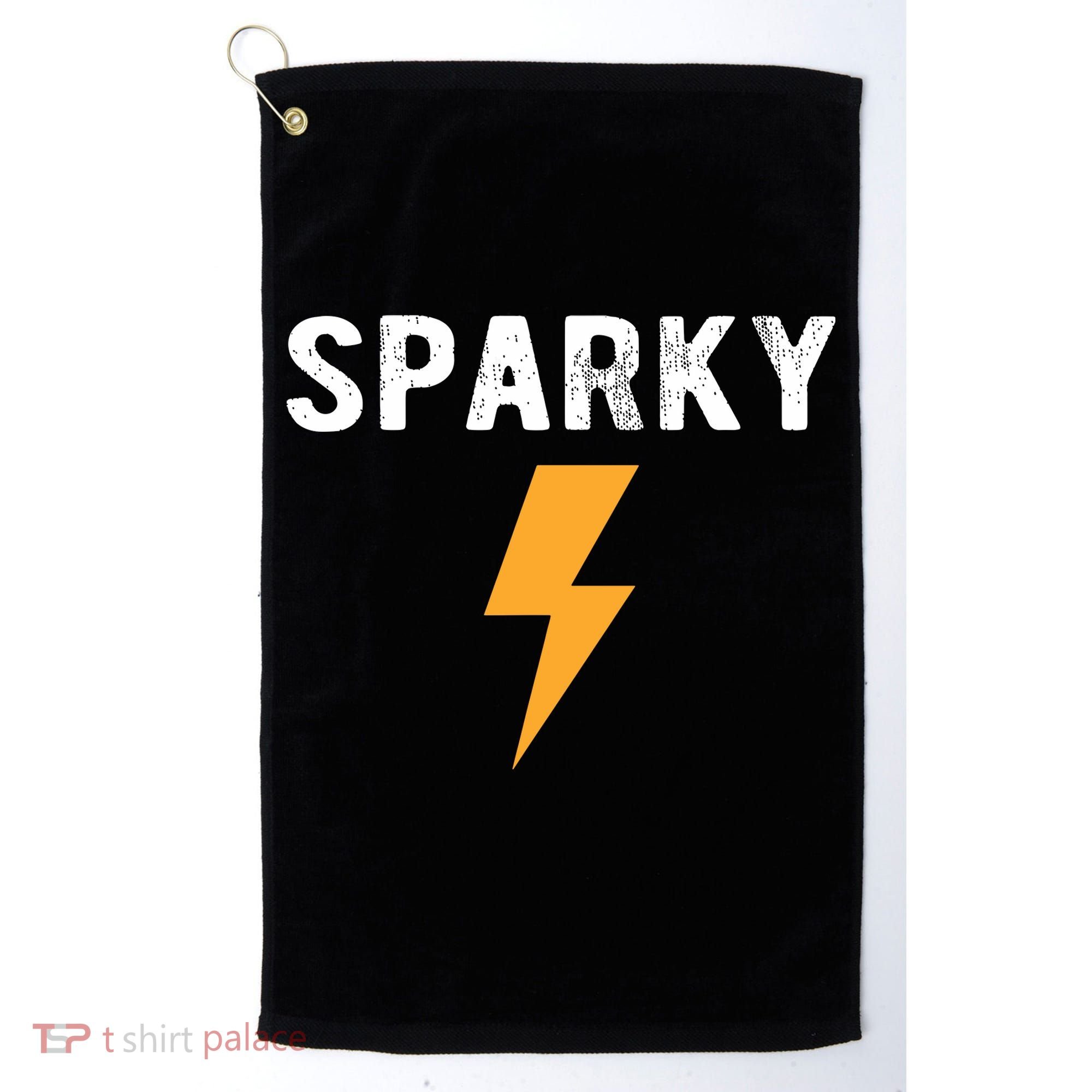 Electrician Gift Funny Sparky Nickname Lightning Bolt Golf Towel