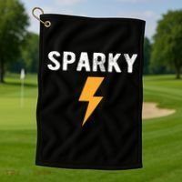 Electrician Gift Funny Sparky Nickname Lightning Bolt Golf Towel thumb 1