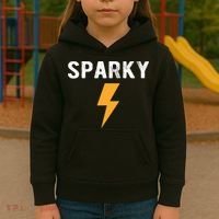 Electrician Gift Funny Sparky Nickname Lightning Bolt Kids Hoodie thumb 3