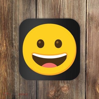 Emoticon Grinning Face Happy Coaster