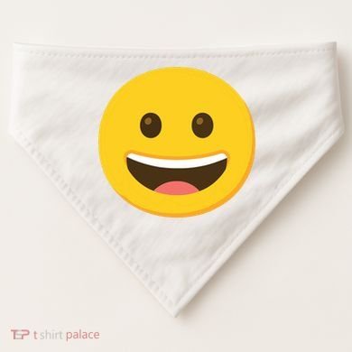 Emoticon Grinning Face Happy USA-Made Doggie Bandana