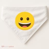 Emoticon Grinning Face Happy USA-Made Doggie Bandana thumb 0