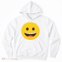 Emoticon Grinning Face Happy Hoodie thumb 0