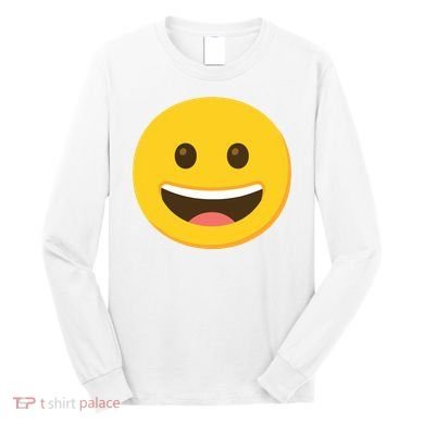 Emoticon Grinning Face Happy Long Sleeve Shirt