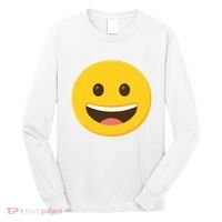 Emoticon Grinning Face Happy Long Sleeve Shirt thumb 0