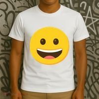 Emoticon Grinning Face Happy T-Shirt thumb 3
