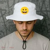 Emoticon Grinning Face Happy Bucket Hat thumb 2