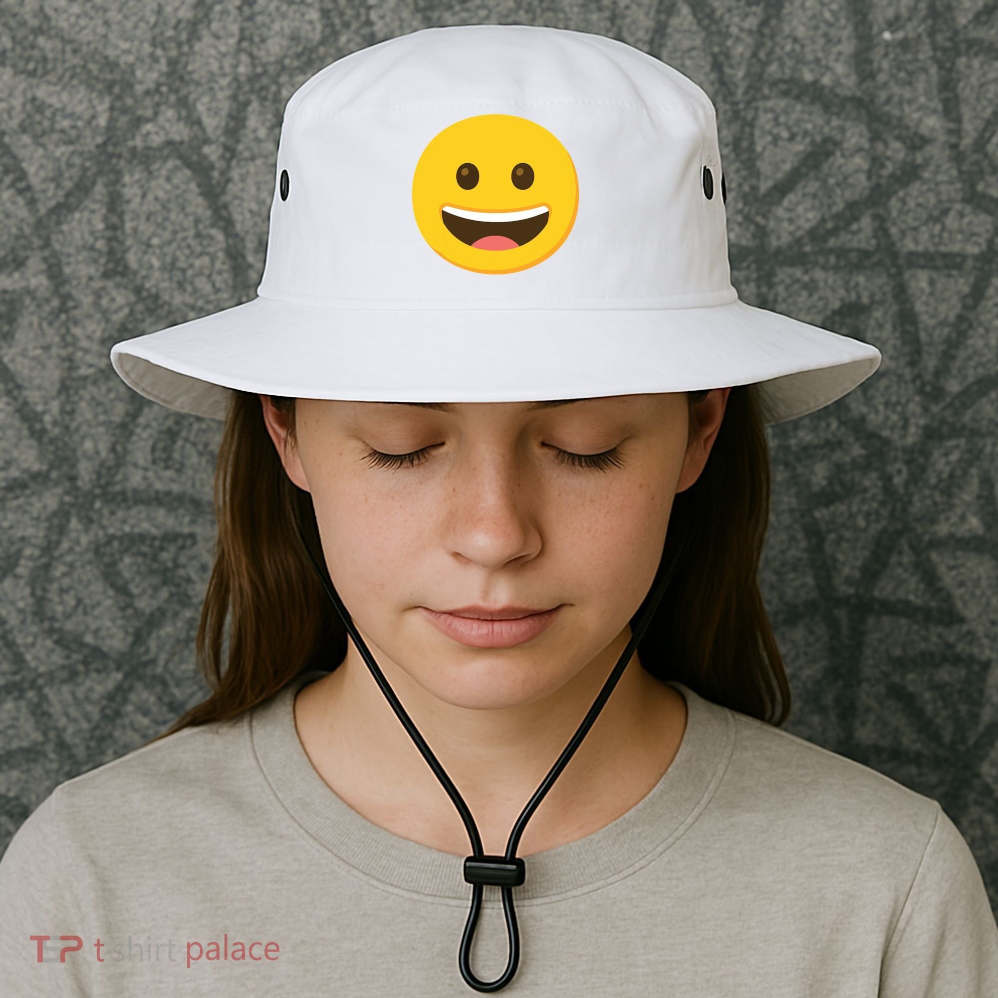Emoticon Grinning Face Happy Bucket Hat