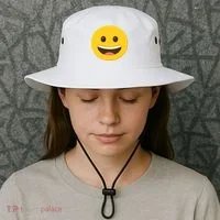 Emoticon Grinning Face Happy Bucket Hat thumb 3