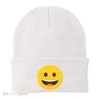 Emoticon Grinning Face Happy Beanie thumb 0