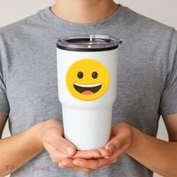 Emoticon Grinning Face Happy Tumbler thumb 2