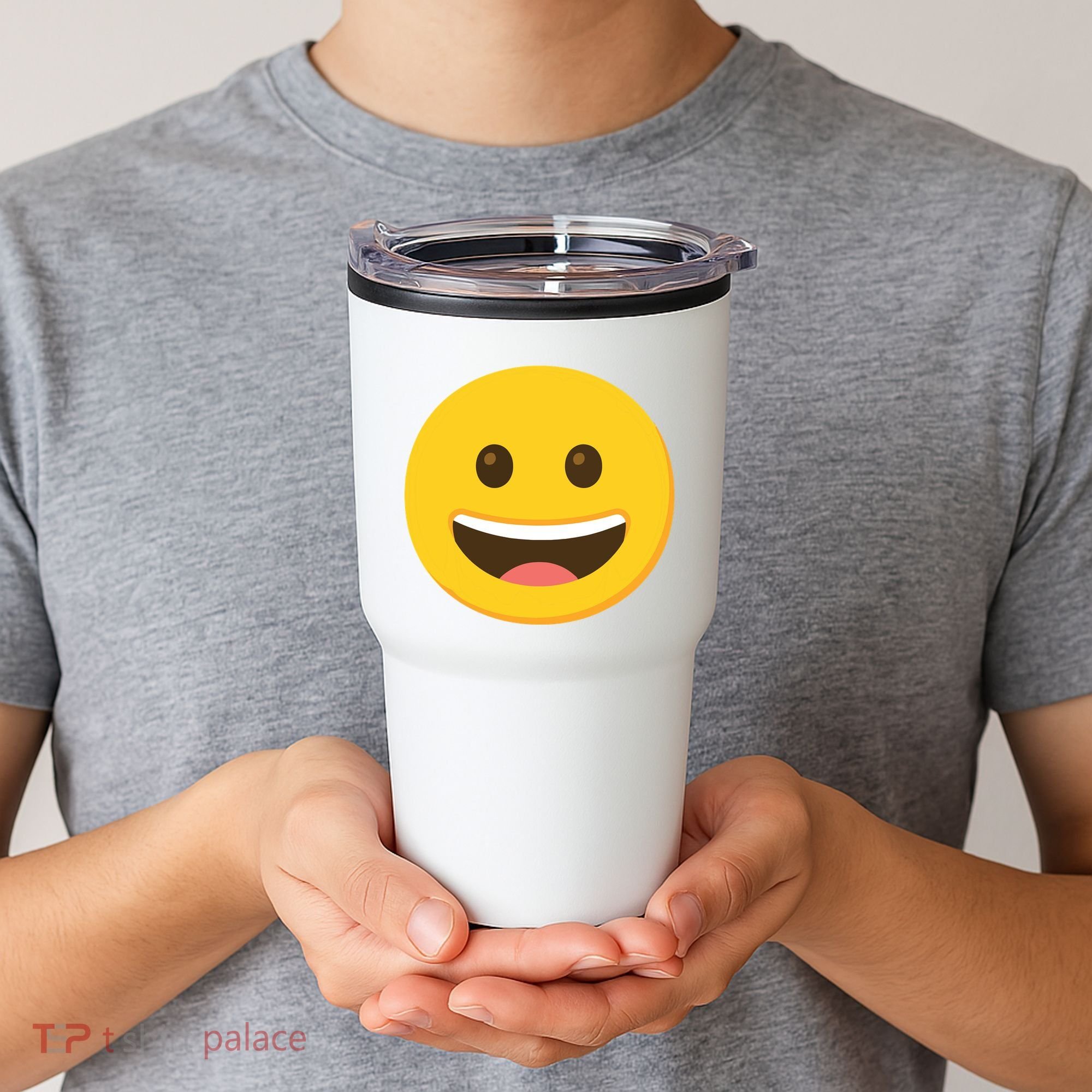 Emoticon Grinning Face Happy Tumbler