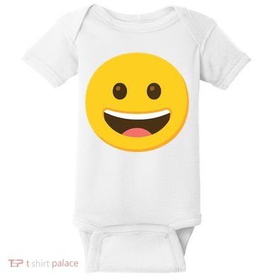 Emoticon Grinning Face Happy Baby Bodysuit