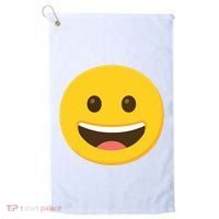 Emoticon Grinning Face Happy Golf Towel thumb 0