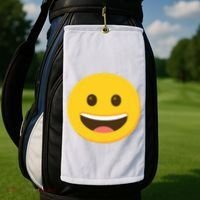 Emoticon Grinning Face Happy Golf Towel thumb 2