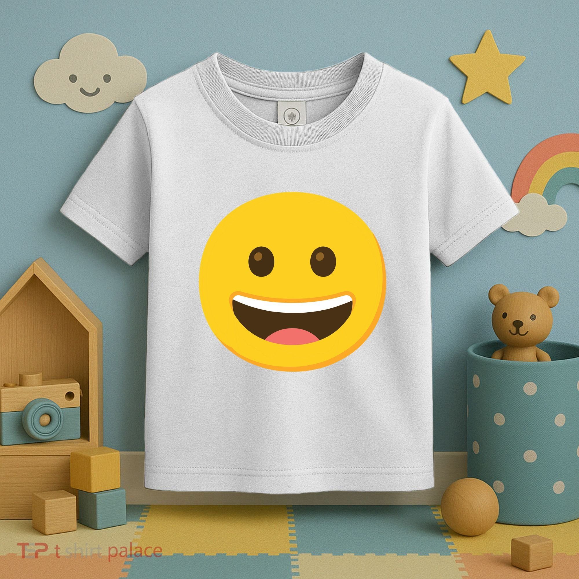 Emoticon Grinning Face Happy Toddler T-Shirt