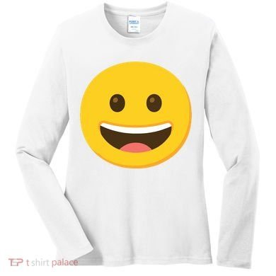 Emoticon Grinning Face Happy Women's Long Sleeve Shirt