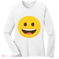 Emoticon Grinning Face Happy Women's Long Sleeve Shirt thumb 0