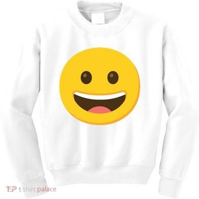 Emoticon Grinning Face Happy Kids Sweatshirt