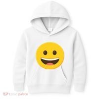 Emoticon Grinning Face Happy Kids Hoodie thumb 0