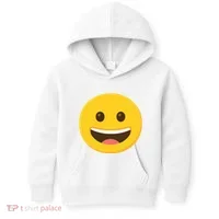 Emoticon Grinning Face Happy Kids Hoodie thumb 0