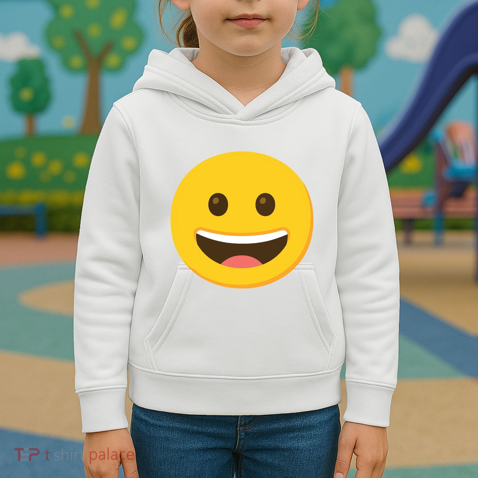 Emoticon Grinning Face Happy Kids Hoodie
