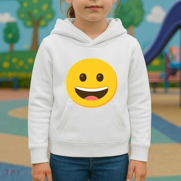 Emoticon Grinning Face Happy Kids Hoodie