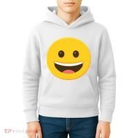 Emoticon Grinning Face Happy Kids Hoodie thumb 4
