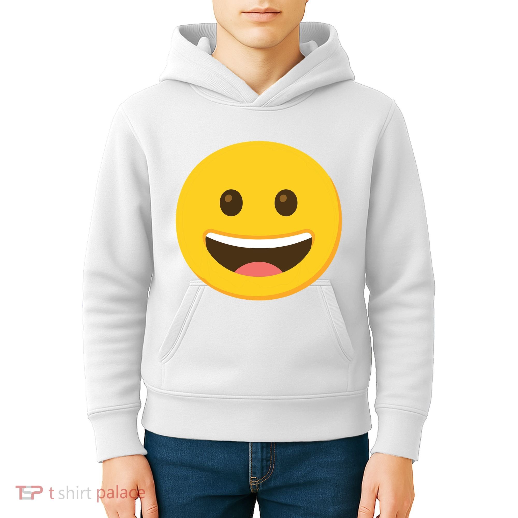 Emoticon Grinning Face Happy Kids Hoodie