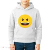 Emoticon Grinning Face Happy Kids Hoodie thumb 4