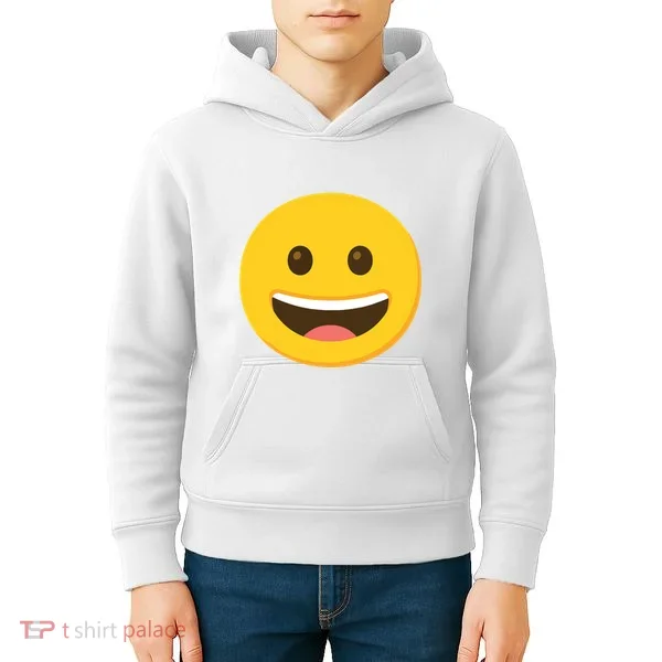 Emoticon Grinning Face Happy Kids Hoodie