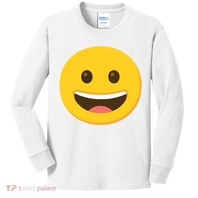 Emoticon Grinning Face Happy Kids Long Sleeve Shirt