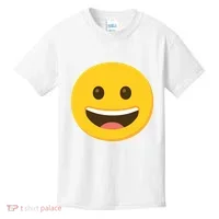 Emoticon Grinning Face Happy Kids T-Shirt thumb 0