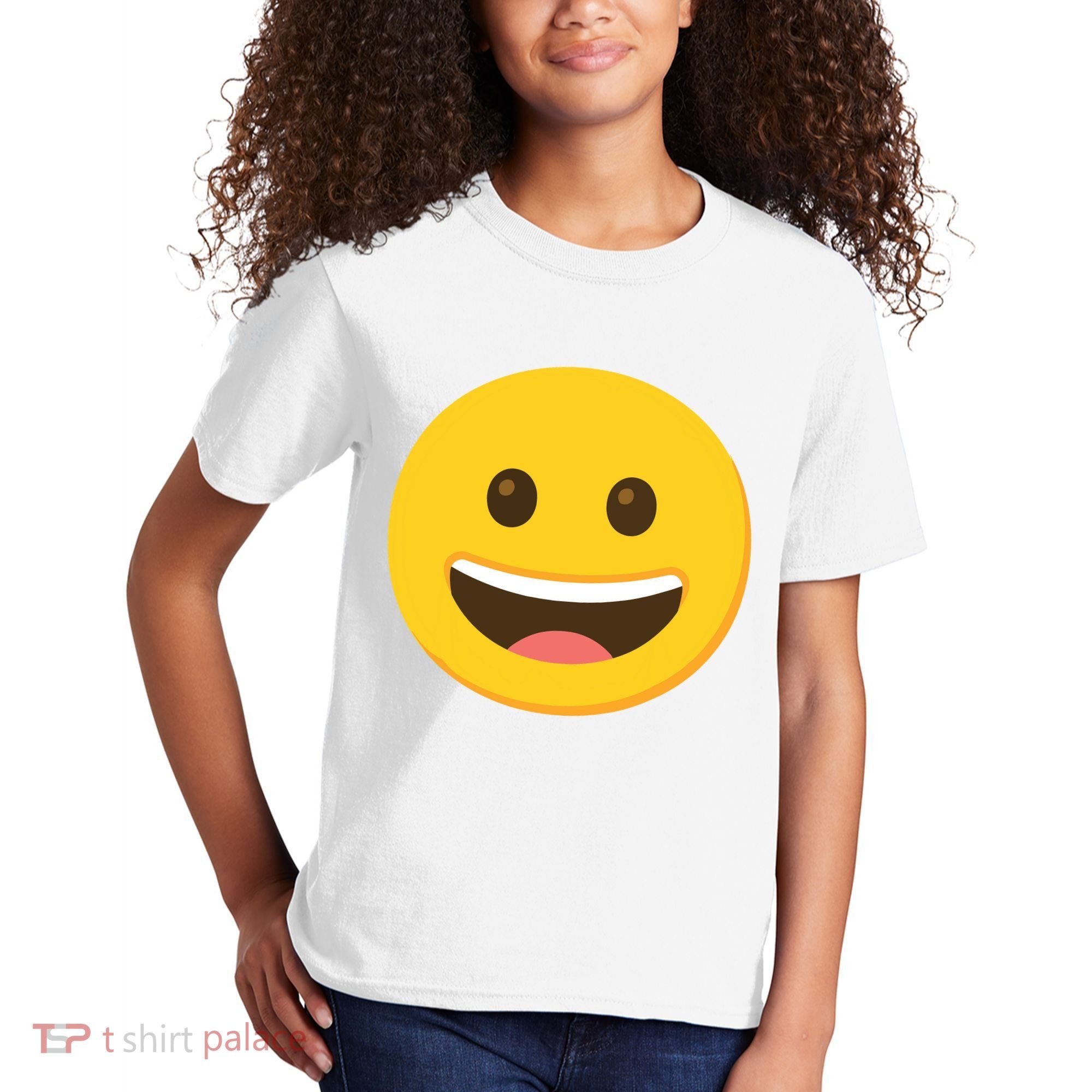 Emoticon Grinning Face Happy Kids T-Shirt