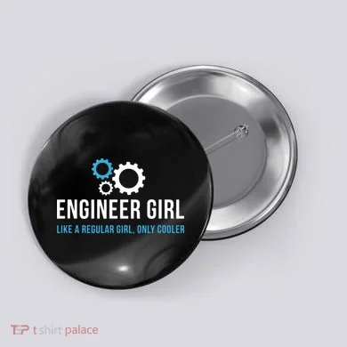 Engineer Girl Funny Cute Engineering STEM Gift Button