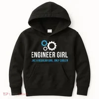 Engineer Girl Funny Cute Engineering STEM Gift Kids Hoodie thumb 0