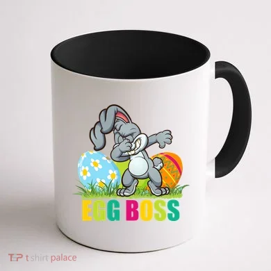 Egg Boss Dabbing Easter Bunny Coffee Mug back